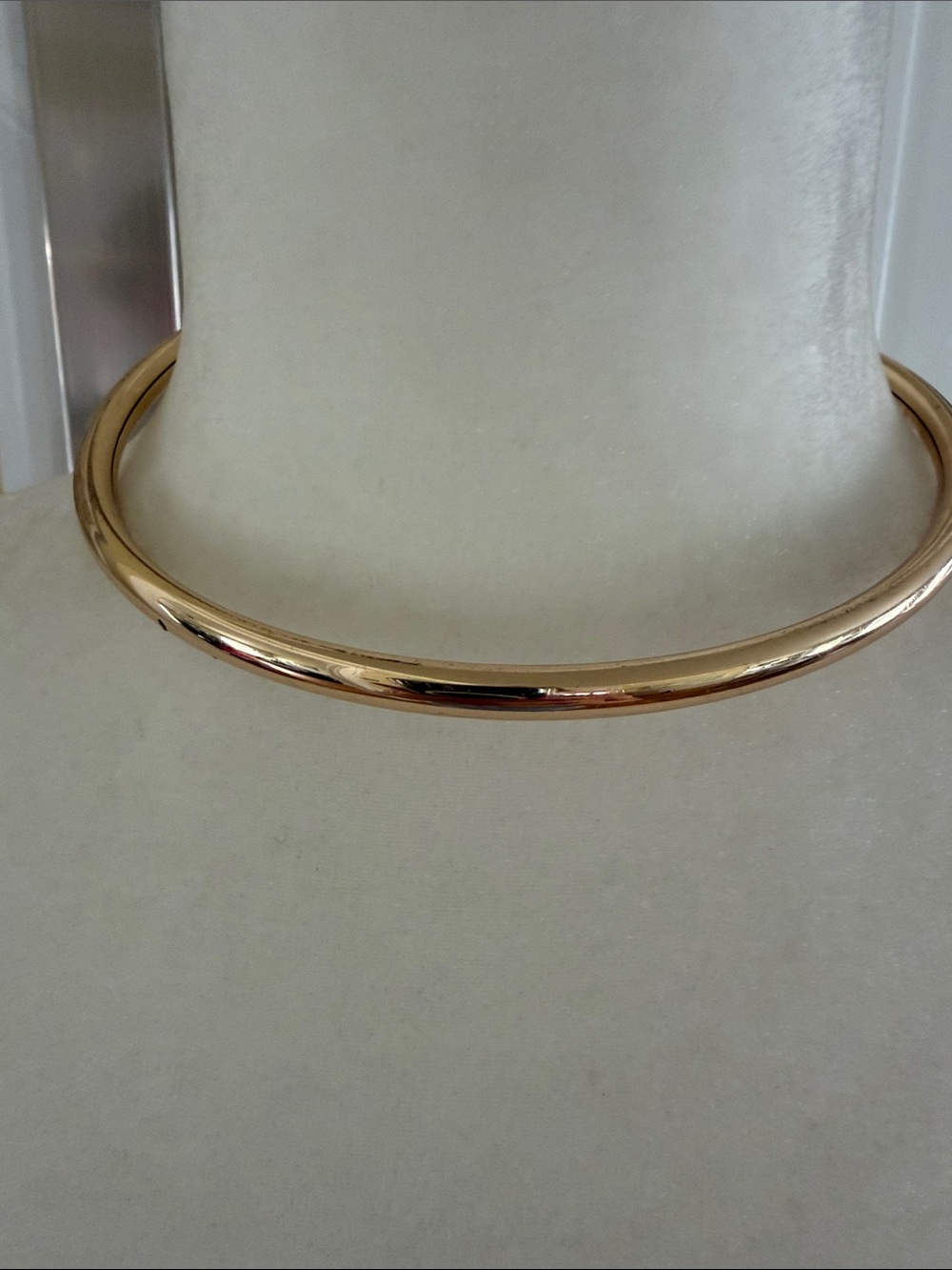 VINTAGE LOVISA GOLDTONE RIGID COLLAR CHOKER NECKLACE Minimalist Torque Neckband